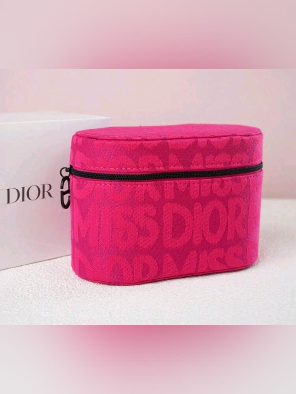 Dior Pink Embroidered With Miss Dior Case Brand New With The Box